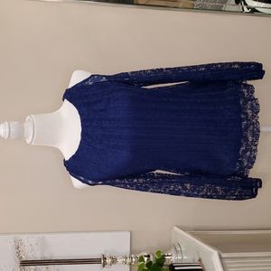 🎉HP🎉 INC International Concepts NWOT Size S Sapphire Blue Lace Top! 💙💘💙